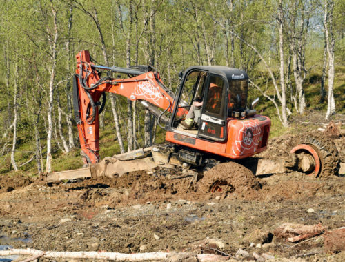 Spider excavator at work
